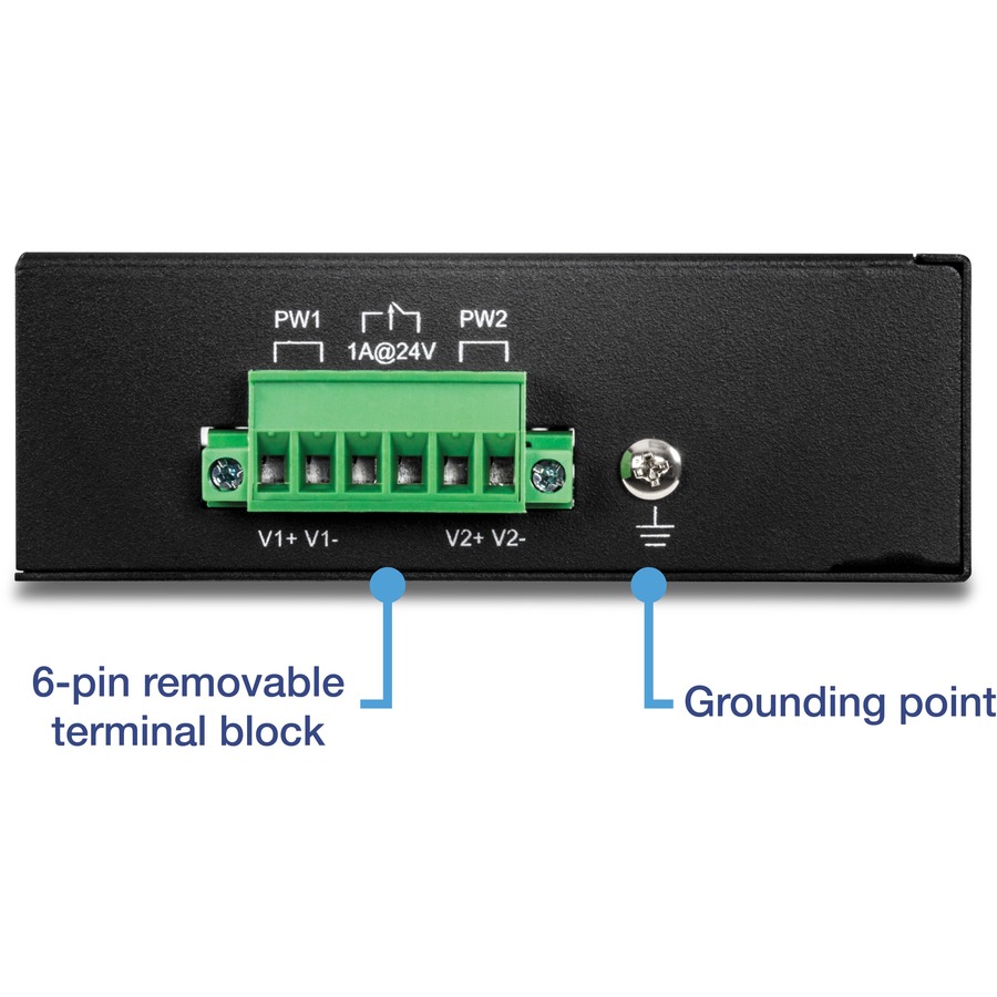 TRENDnet 8-Port Industrial Fast Ethernet PoE+ DIN-Rail Switch;TI-PE80;8 x Fast Ethernet PoE+ Ports;IP30 Network Unmanaged Switch;200W PoE Power Budget; 1.6Gbps Switching Capacity; Lifetime Protection