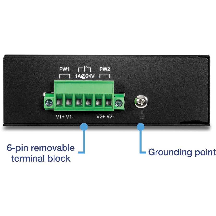 TRENDnet 8-Port Industrial Unmanaged Fast Ethernet PoE+ DIN-Rail Switch, TI-PE80, 8 x Fast Ethernet PoE+ Ports, 200W PoE Power Budget, IP50 Rated Housing, NDAA TAA Compliant, Lifetime Protection