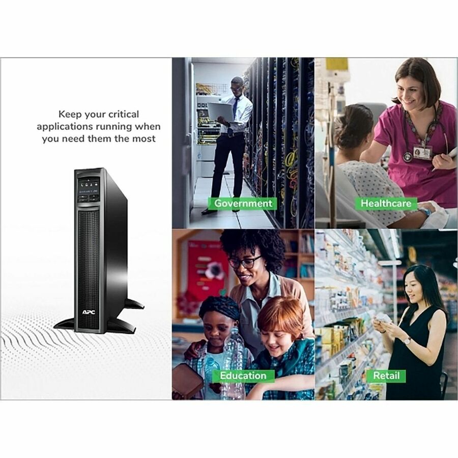 APC Smart-UPS X, Line Interactive, 1500VA, Rack/tower convertible 2U, 120V, 8x 5-15R NEMA, SmartConnect port, Extended runtime