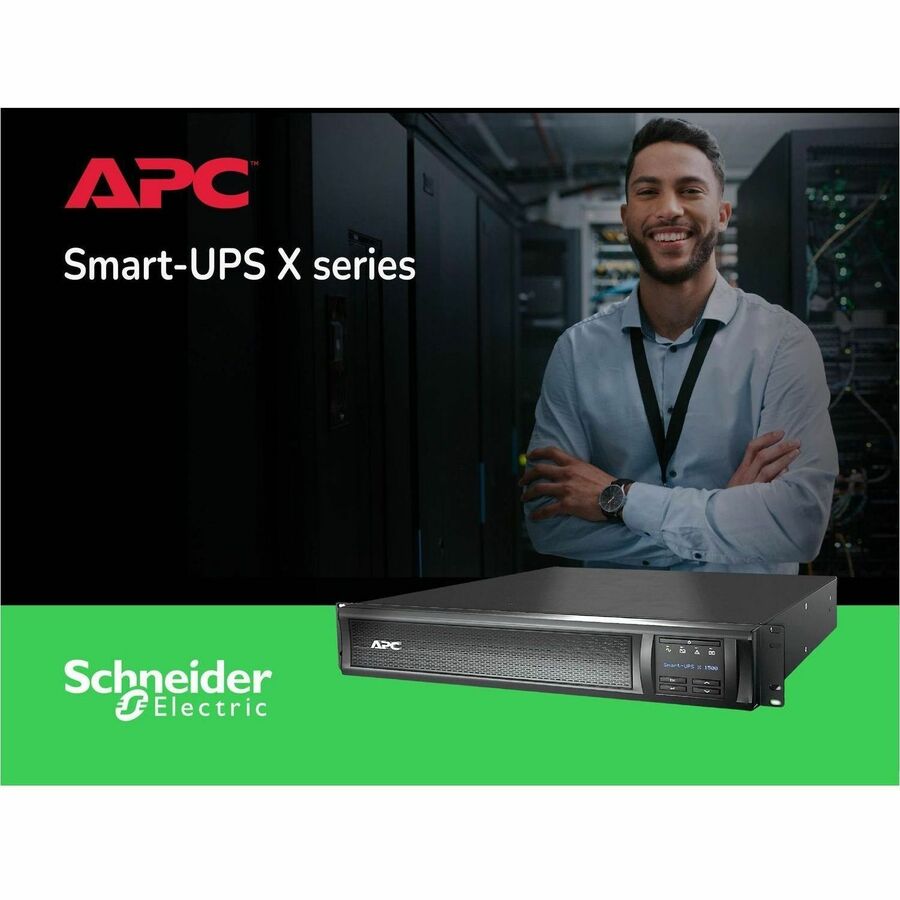 APC Smart-UPS X, Line Interactive, 1500VA, Rack/tower convertible 2U, 120V, 8x 5-15R NEMA, SmartConnect port+NMC, Extended runtime