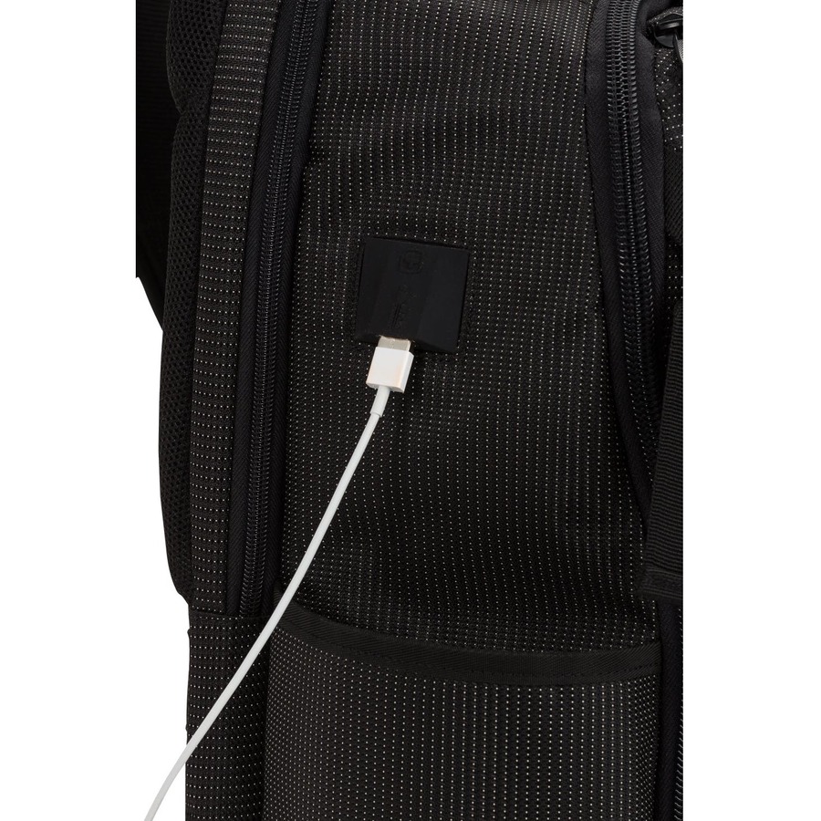 Black Wenger SwissGear Work Pack Pro tool backpack with USB access for 17 inch laptop — alternate view 9