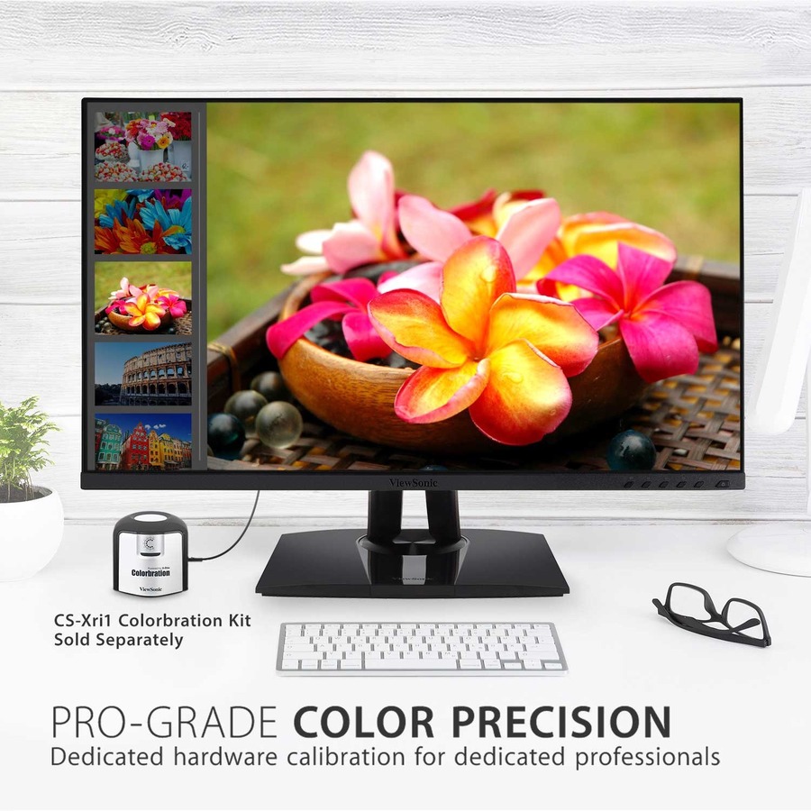 ViewSonic VP2756-4K 27 Inch Premium IPS 4K Ergonomic Monitor with Ultra-Thin Bezels, Color Accuracy, Pantone Validated, HDMI, DisplayPort and USB C for Professional Home and Office