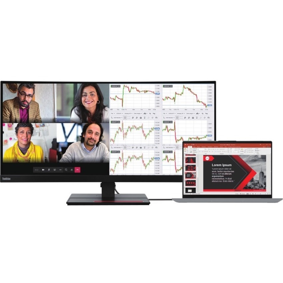 Lenovo ThinkVision P34W-20 34" Class UW-QHD Curved Screen LCD Monitor - 21:9 - Raven Black