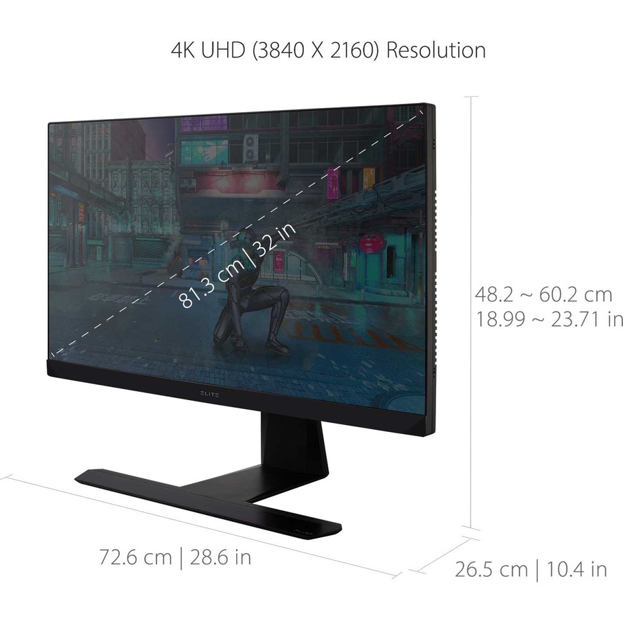 ViewSonic ELITE XG321UG 32 Inch 4K IPS 144Hz Gaming Monitor with G-Sync, Mini LED, Nvidia Reflex, HDR1400, Advanced Ergonomics, HDMI and DP for Esports
