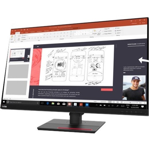 Lenovo ThinkVision P32p-20 32" Class Webcam 4K UHD LCD Monitor - 16:9 - Raven Black