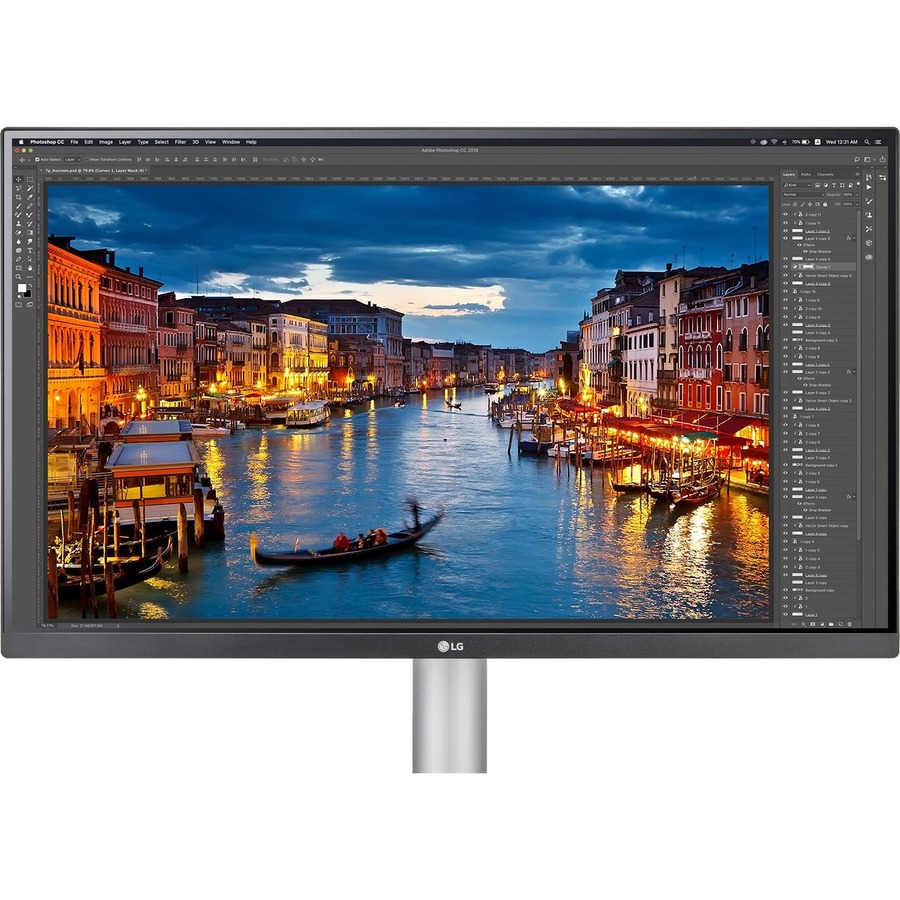 LG 27BP85UN-W 27" Class 4K UHD Gaming LCD Monitor - 16:9 - Silver, Black, White