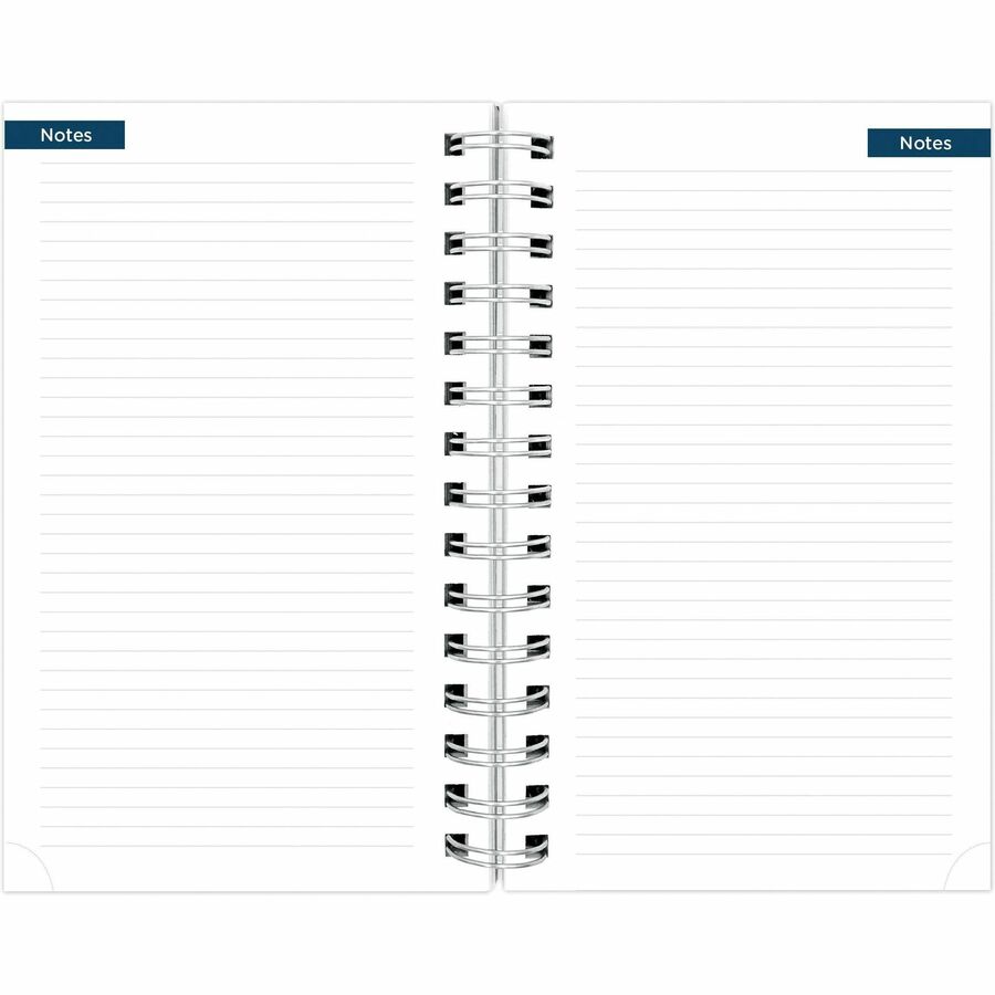 Blueline Blossom Academic 12-Month Daily Planner, 8" x 5" , English, Navy