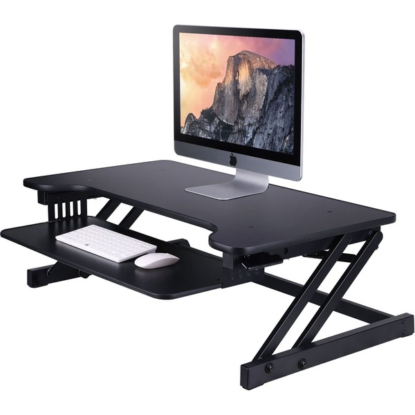 Rocelco DADR Deluxe 37" Sit To Stand Adjustable Height Desk Riser (Black)
