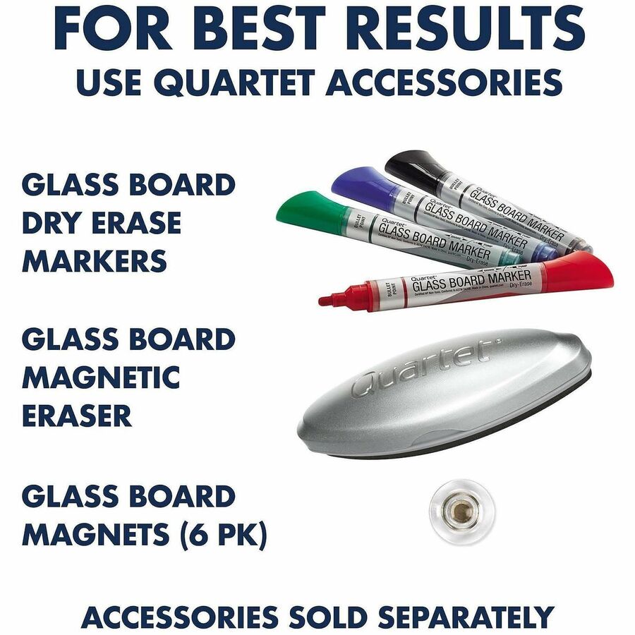 Quartet InvisaMount Vertical Glass Dry-Erase Board - 28x50