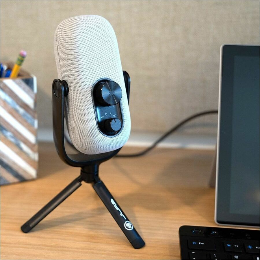JLab JBuds Talk USB microphone in white for desktop voice communication — alternate view 9