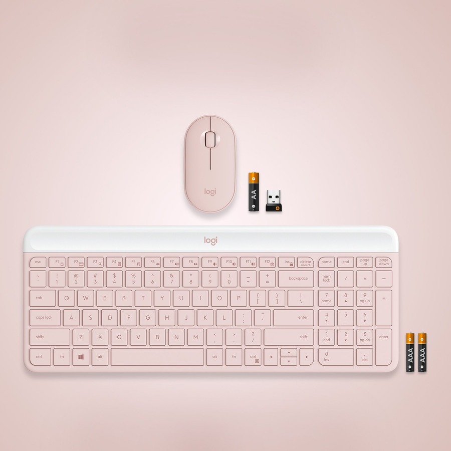 Logitech Slim Wireless Keyboard and Mouse Combo MK470 (Rose)