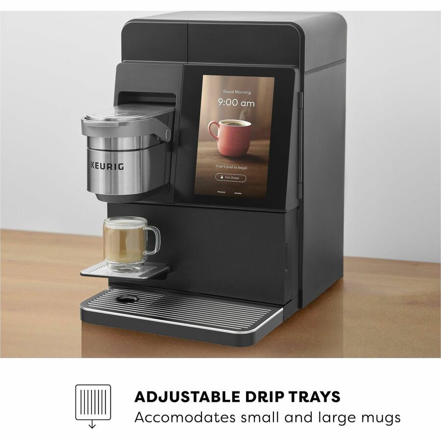 GMT9166 - K-4500 Commercial Cafe System offers the ability to make cafe-style beverages with a single coffeemaker for your large office or business. K-4500 includes two powder hoppers - one for milk and the other for French Vanilla-flavored or Chocolate-flavored milk powders. Make more than 20 different recipes such as flavored coffees, lattes, cappuccinos and more. BrewID recognizes your K-Cup pod and suggests customized brew settings to make each cup distinctively delicious. Personalize your beverage by setting the strength, temperature and cup size. Cafe system is engineered and developed for high-traffic areas with back-to-back brewing to reduce downtime between brews.