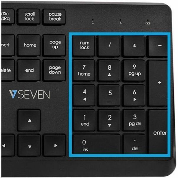 V7 CKW350US 2.4Ghz Wireless Quiet Keyboard and Mouse Combo - US Layout - English (US) - QWERTY - Business - Black - Wireless Connectivity - Full Size - USB Interface - Windows - MacOS - ChromeOS - Multimedia keys - Lasered keycaps - Multimedia Hot Key(s) - Desktop - Batteries Included