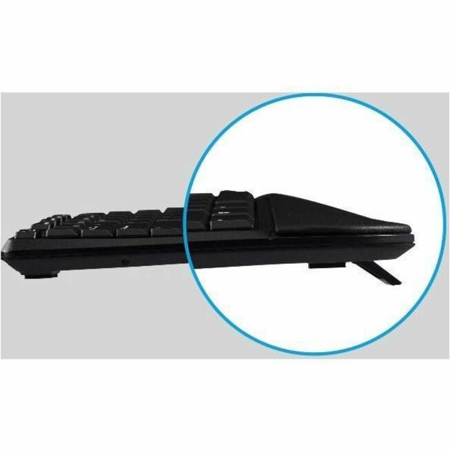 V7 Bluetooth Split Ergonomic Keyboard and Mouse Combo - Business - US Layout - English (US) - QWERTY - Black - Wireless Connectivity - Bluetooth - RF - 2.4GHz - Full Size - Padded Palm Rest - USB Interface - Windows - MacOS - ChromeOS - Ergo - Dual Mode Connection - Multimedia keys - Lasered keycaps -Battery included