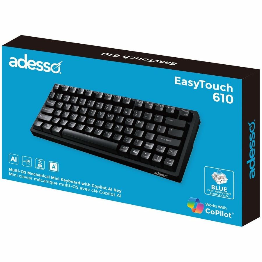 Adesso Multi-OS Mechanical Compact Keyboard With CoPilot AI Hotkey
