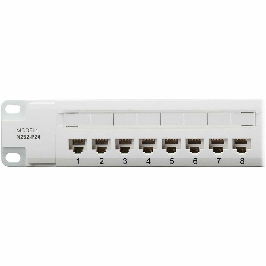 Eaton Tripp Lite Series 24-Port Cat6 Patch Panel - 4PPoE Compliant, 110/Krone, 568A/B, RJ45 Ethernet, 1U Rack-Mount, White, TAA