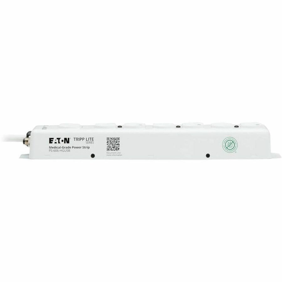 Eaton Tripp Lite Series Safe-IT UL 1363 Medical-Grade Power Strip, 6 Hospital-Grade Outlets, USB Charging, Safety Covers, Antimicrobial, 6 ft. Cord
