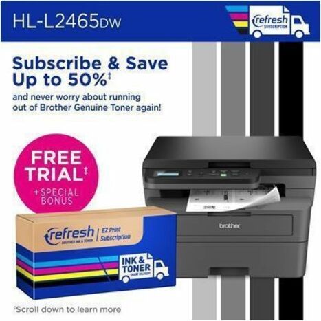 Brother HL-L2465DW Wired & Wireless Laser Multifunction Printer - Monochrome