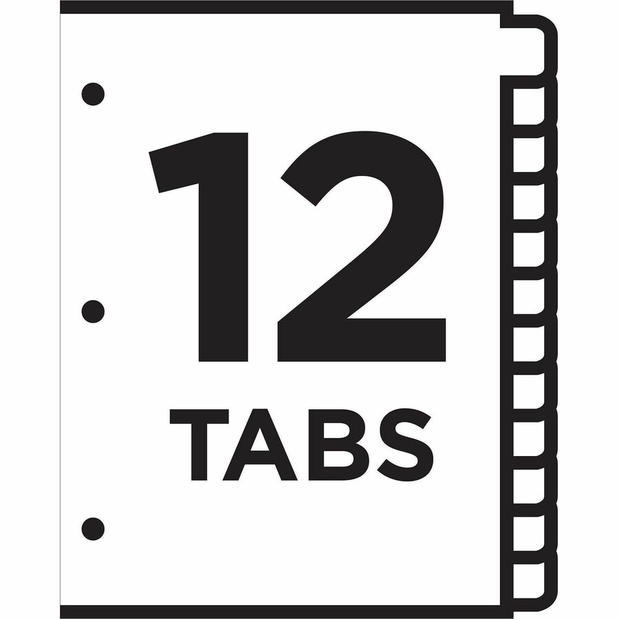 Avery&reg; Ready Index&reg; Table of Content Dividersfor Laser and Inkjet Printers, 12 tabs