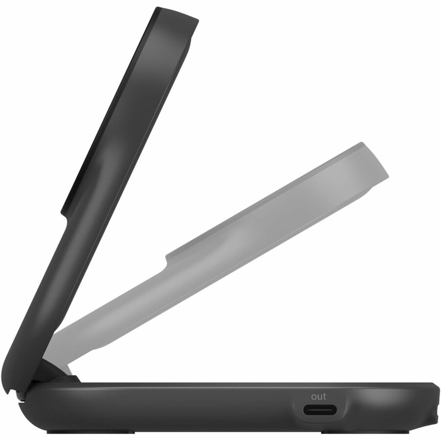 Belkin 25W 2-in-1 Wireless Foldable Magnetic Qi2 Charging Pad for Smartphones & Airpods - USB-C Port - Black