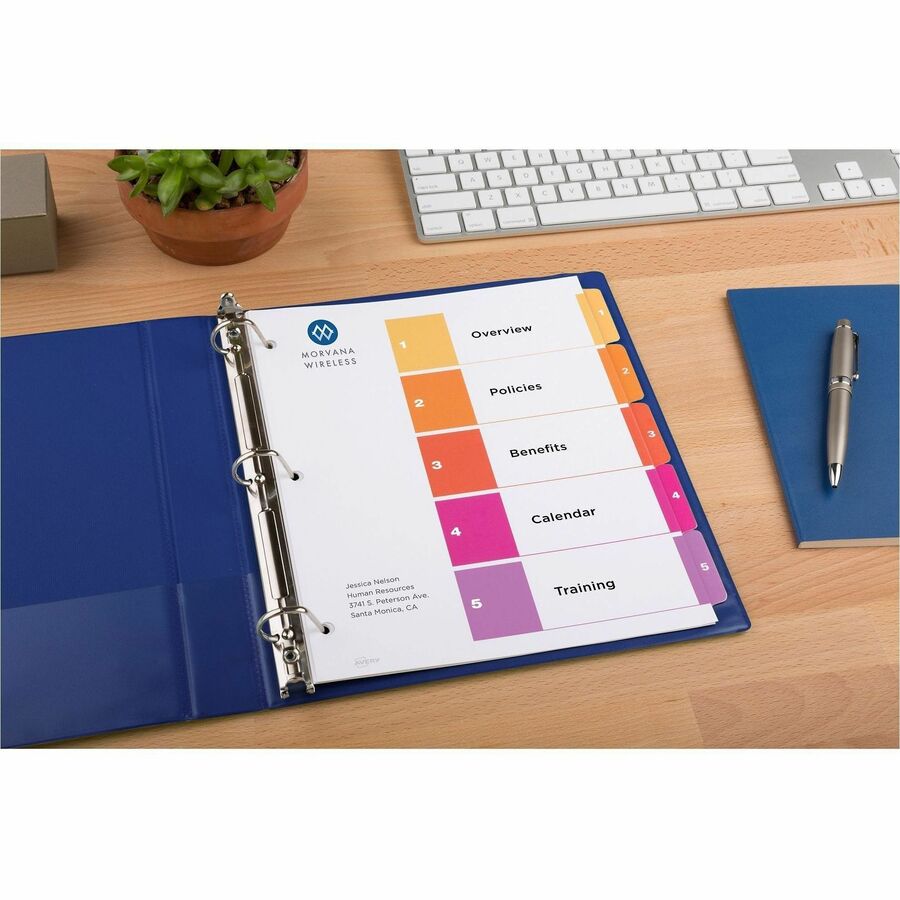 Avery&reg; Ready Index&reg; Table of Content Dividersfor Laser and Inkjet Printers, 5 tabs, 6 sets