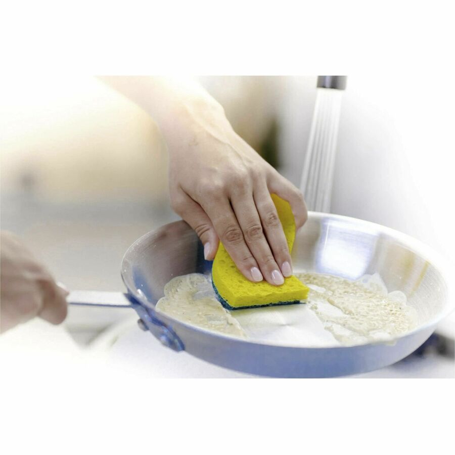 Heavy Duty Scrub Sponges - Dishwashing Sponge Along with A Thought Scouring  Pad -Ideal for Cleaning Kitchen ,Dishes, Bathroom- Yellow- 20 Count