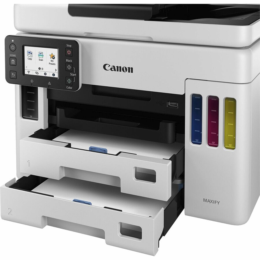 Canon MAXIFY GX7021 Wireless Inkjet Multifunction Printer - Color - White - Copier/Fax/Printer/Scanner - Color Scanner - Color Fax - Ethernet - Wireless LAN - USB - 1 Each - For Paper Print - R&A Office Supplies