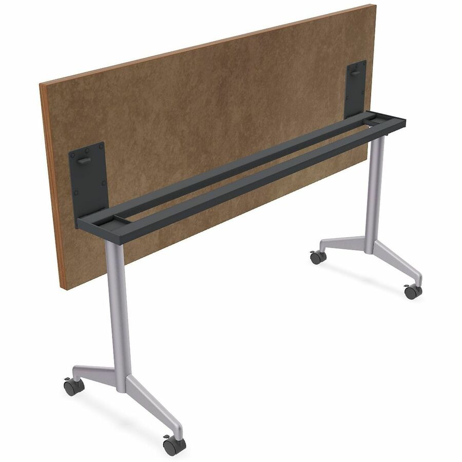 Picture of Flip-Top Table, 24 x 72, Metal Frame, Walnut, Mobile Swivel, EA