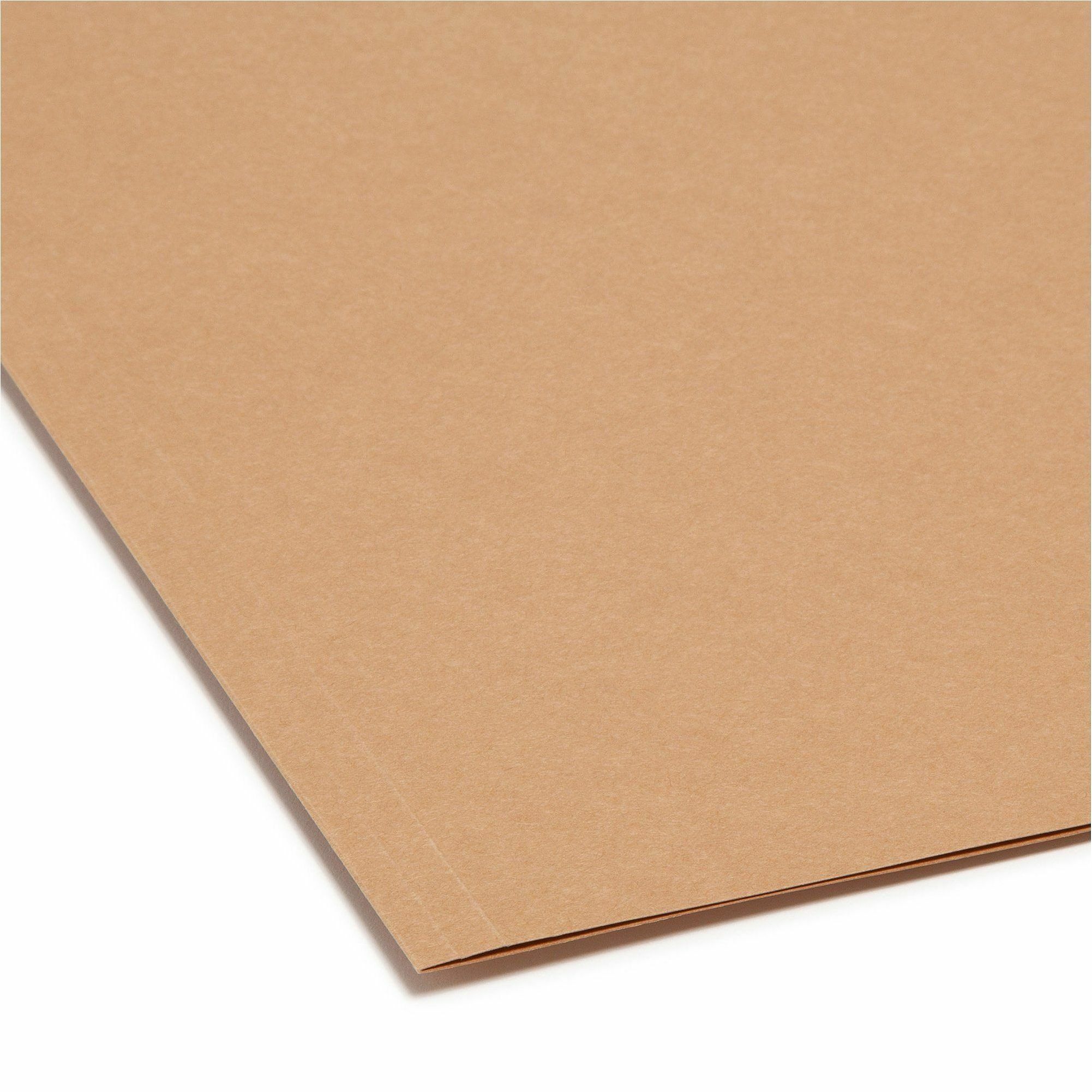 Smead 2/5 Tab Cut Letter Recycled Top Tab File Folder - 8 1/2" x 11" - 3/4" Expansion - Top Tab Location - Right Tab Position - 11 pt. - 2 Plys - Kraft - 10% Recycled - 100 / Box
