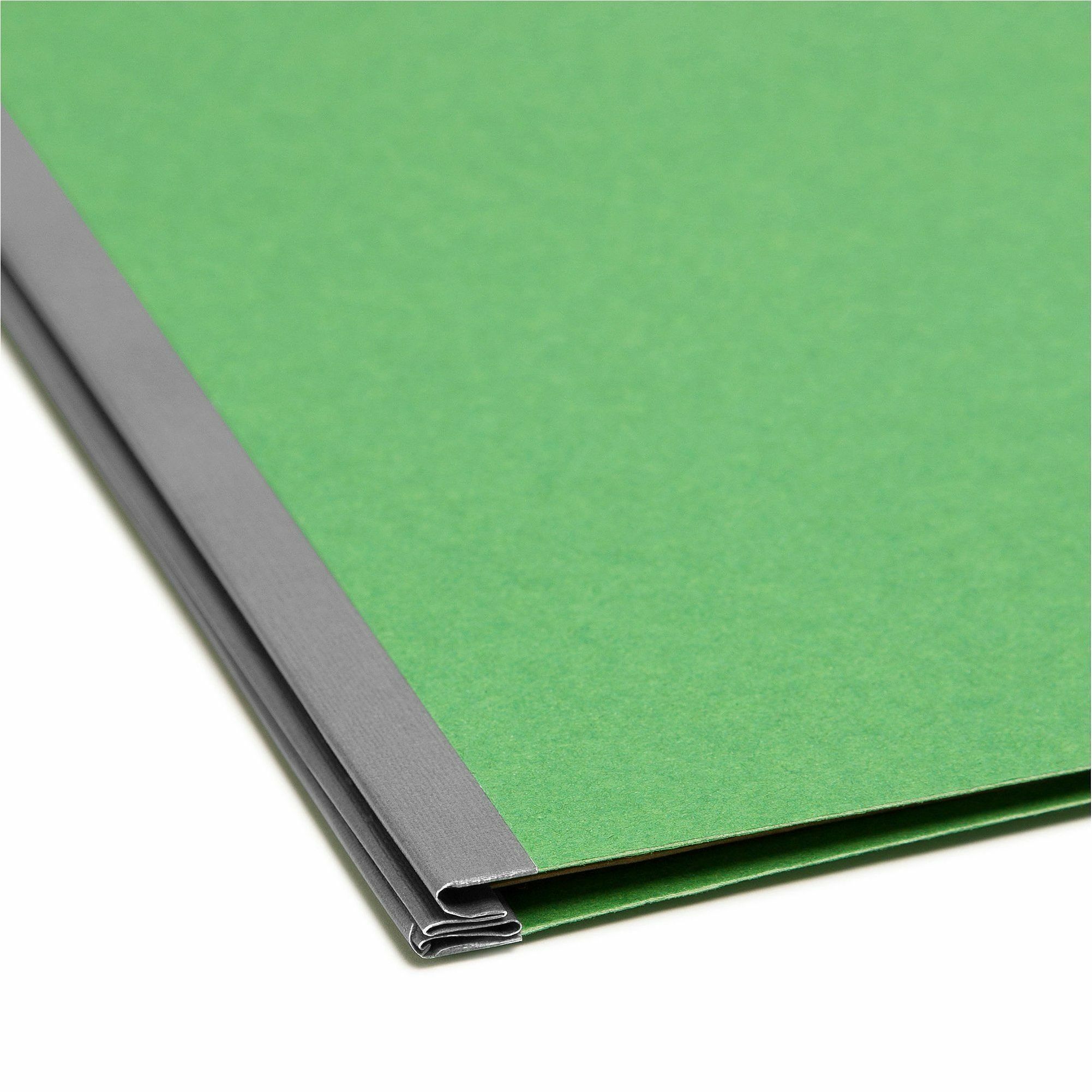 Smead SafeSHIELD 2/5 Tab Cut Letter Recycled Classification Folder - 8 1/2" x 11" - 3" Expansion - 2 x 2S Fastener(s) - 2" for Folder - Top Tab Location - Right of Center Tab Position - 3 Divider(s) - 25 pt. - Pressboard - Green - Heavy Duty, Tear Resista