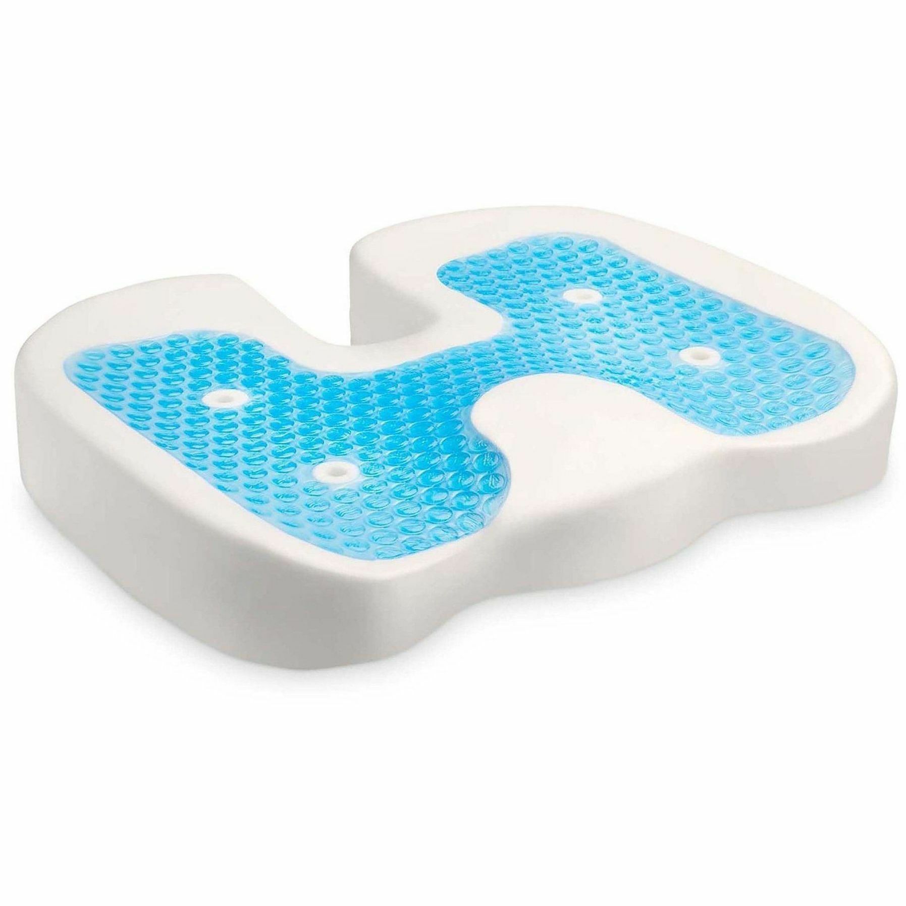 Kensington Premium Cool-Gel Seat Cushion - 14" x 18" - Gel - Fabric - Foam - Comfortable, Durable, Anti-slip, Ergonomic Design, Machine Washable, Carrying Strap - Black - 1 Each