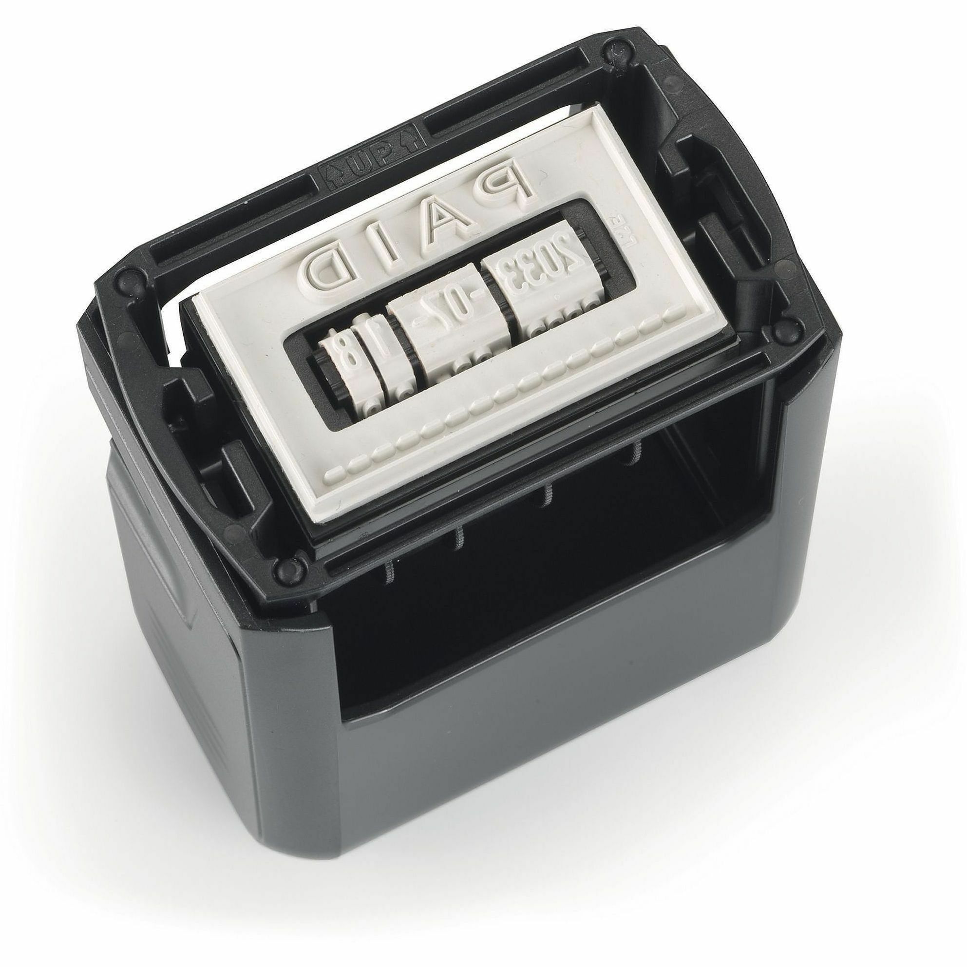 Trodat Received Date Stamp - Date Stamp - RECEIVED - 1" Impression Width x 1.63" Impression Length - 10000 Impression(s) - Blue, Red - Plastic - Recycled - 1 Each