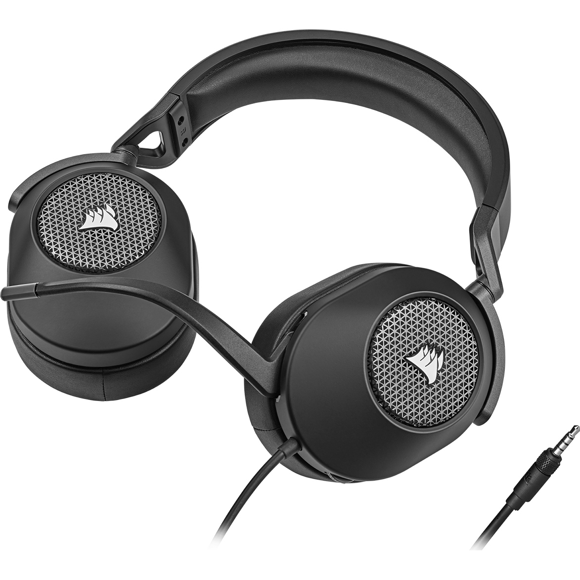 CORSAIR HS65 SURROUND HEADSET, CARBON - NA — bottom view