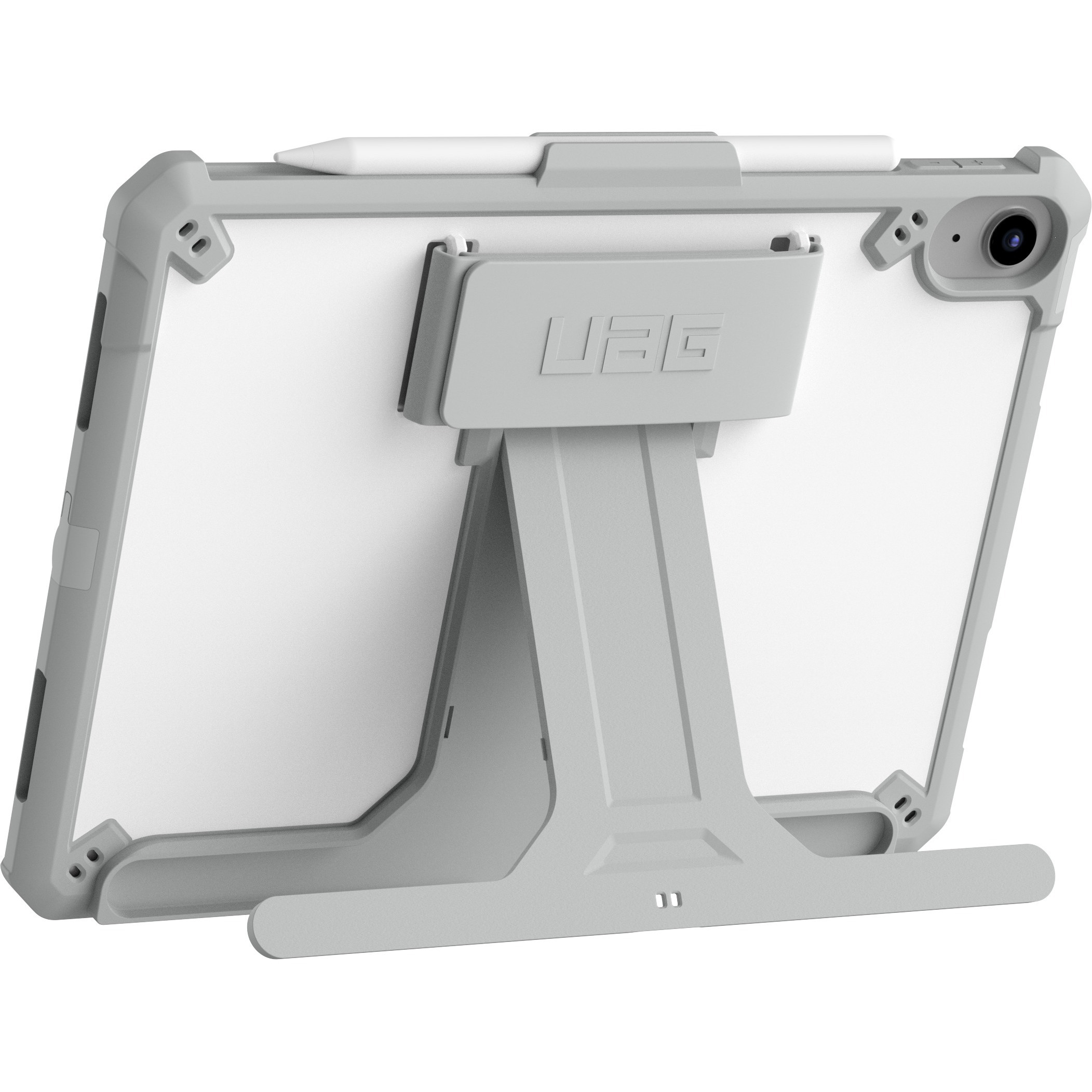 White UAG Scout Healthcare case for Apple iPad 11 A16 and 10.9-inch 10th Gen tablet — bottom view