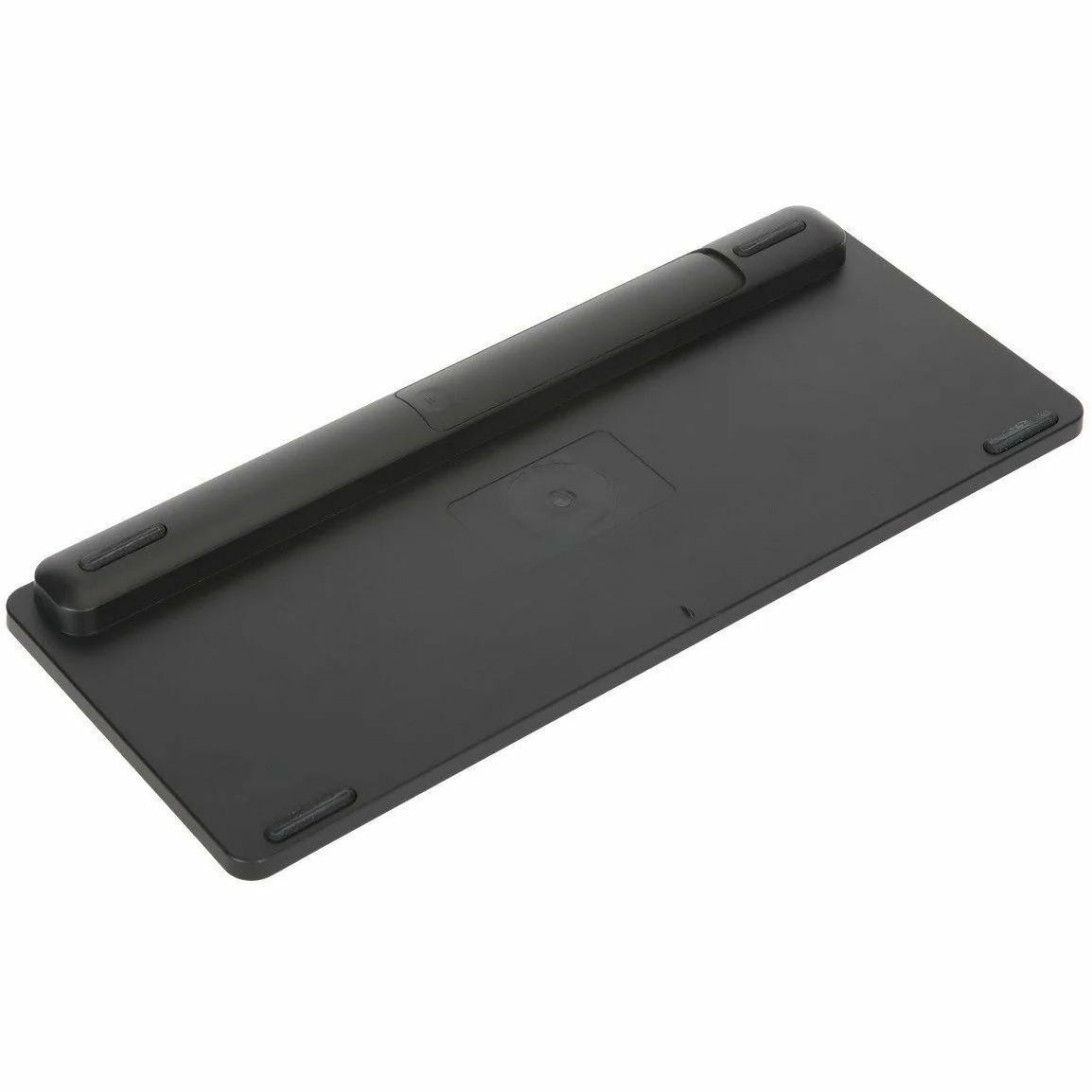 Targus compact multi-device Bluetooth antimicrobial keyboard in black for hybrid workspaces — bottom view