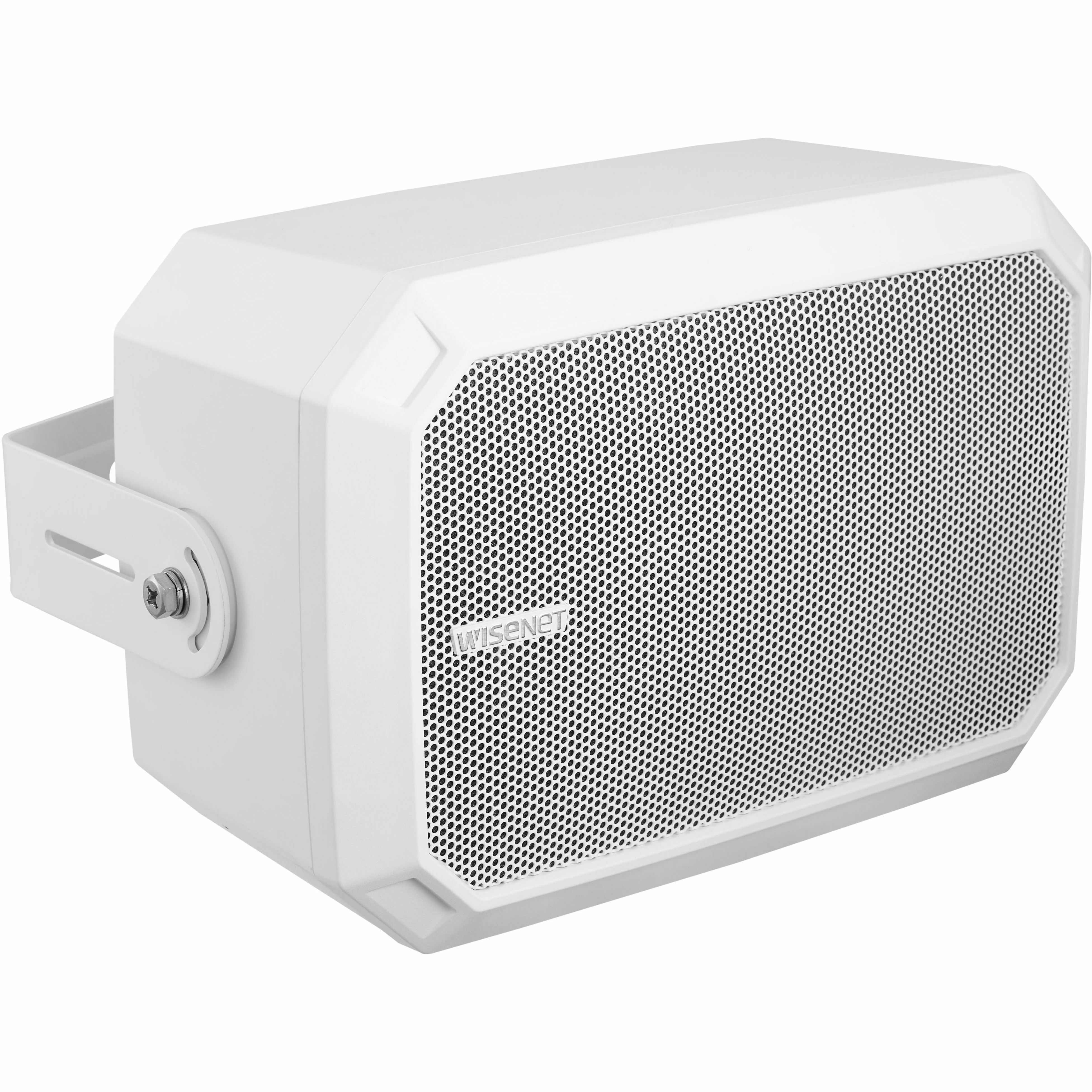 Hanwha Vision SPA-W100W IP wall speaker for commercial network audio installations — bottom view
