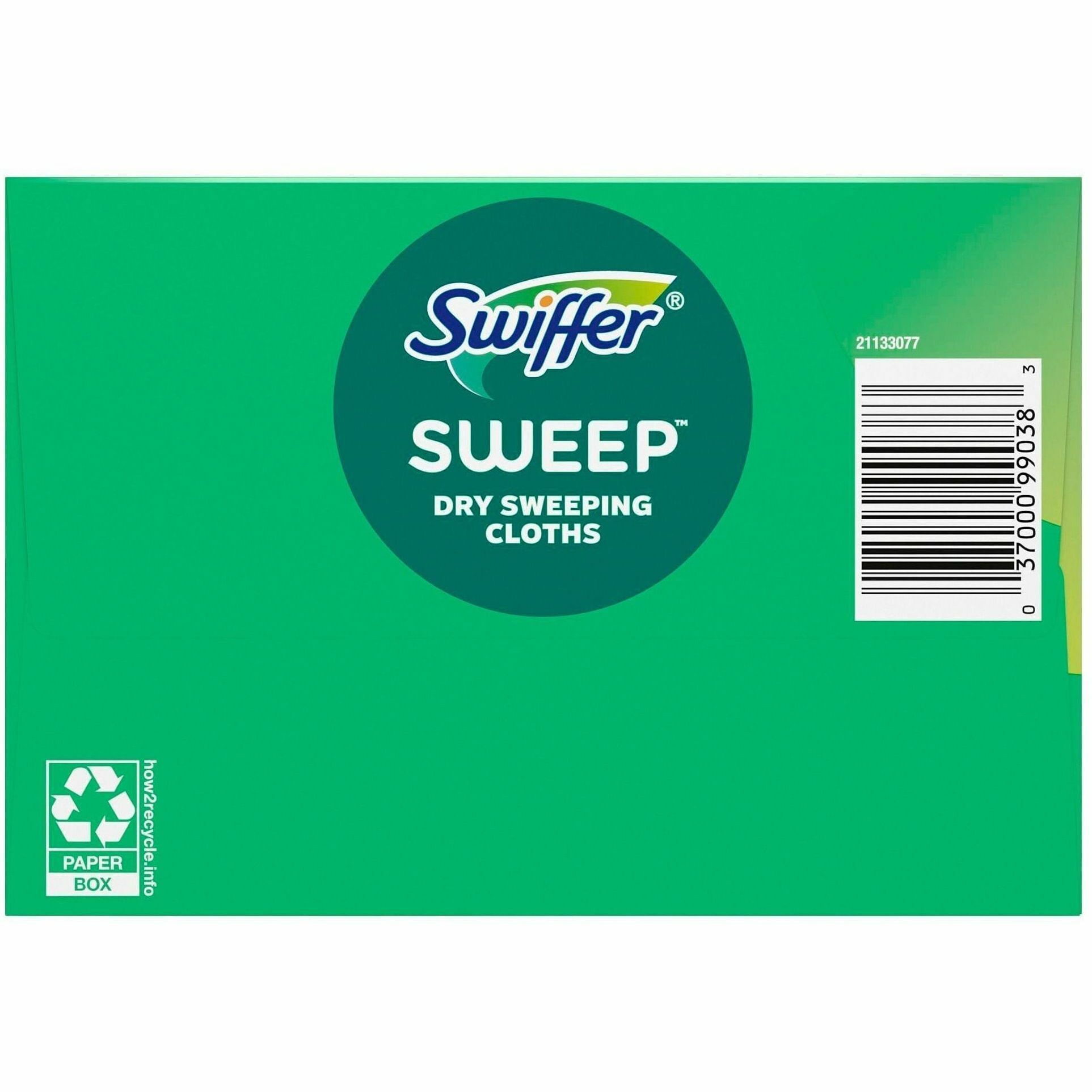 Swiffer Sweeper Dry Cloths Refill - 8" Width x 10.4" Length - Residue-free, Unscented, Textured - Green - 3 / Carton