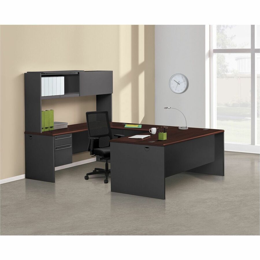 Image of HON 38000 H38210 Bridge - 29.5" Height x 48" Width x 24" Depth - Waterfall Edge - Finish: Charcoal - Scratch Resistant, Spill Resistant, Stain Resistant, Durable, Sturdy - For Workstation, Credenza, Desk - 1 Each