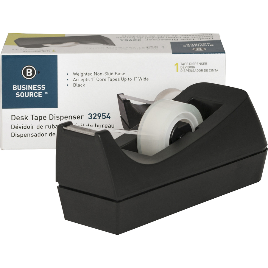 Value Desktop Tape Dispenser, 1 Core, Two-Tone Black | Bundle of 5 Each