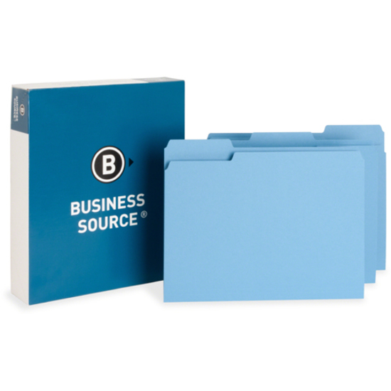 Picture of Business Source 1/3 Tab Cut Letter Recycled Top Tab File Folder