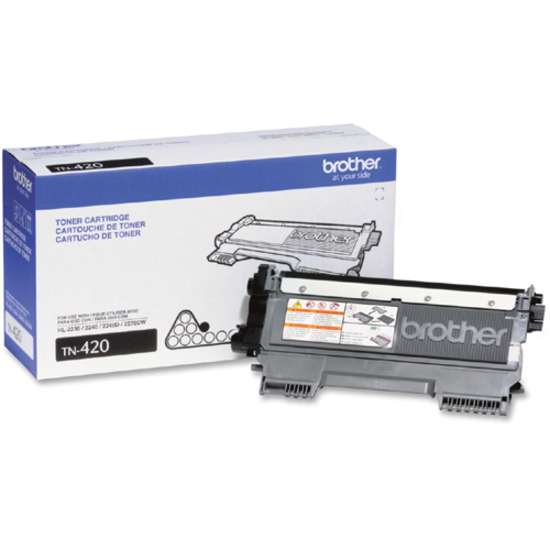 Brother Genuine TN420 Mono Laser Toner Cartridge - Laser - Monochrome Toner - Black - 1 Each