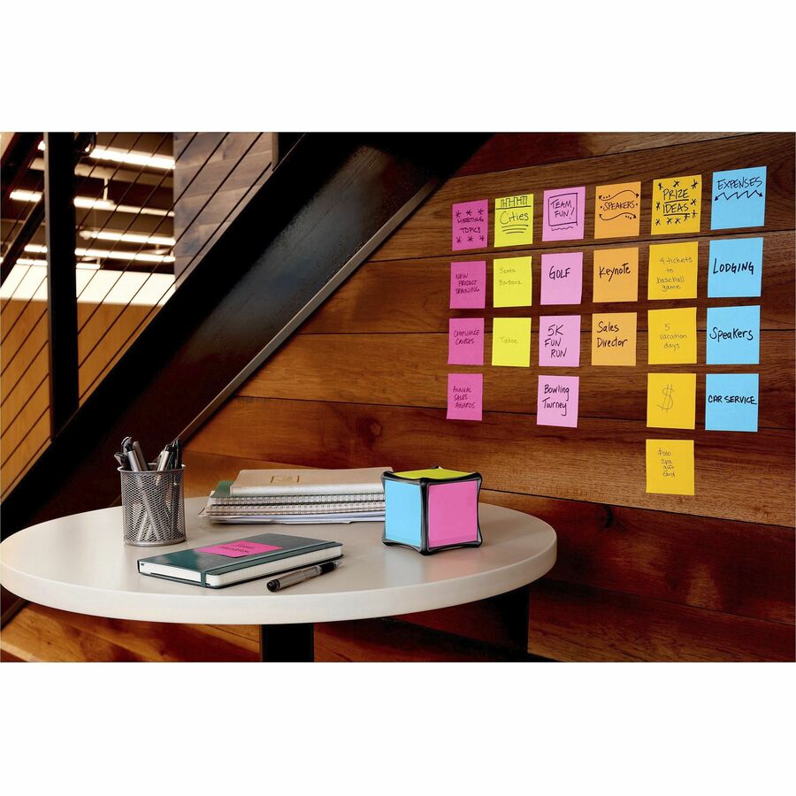 Post-it® Super Sticky Full Adhesive Notes - 300 x Yellow - 3 x 3 - Square  - 25 Sheets per Pad - Unruled - Sunnyside - Paper - 12 / Pack - Filo  CleanTech