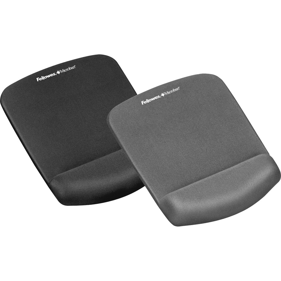 Fellowes PlushTouch&trade; Mouse Pad Wrist Rest with Microban&reg; - Graphite