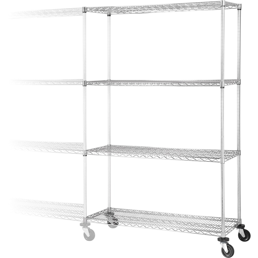 Lorell Industrial Wire Shelving Add On, Industrial Wire Shelving On Wheels