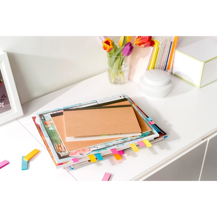 Post-it® Tabs Value Pack - Primary Bar Colors - Write-on Tab(s) - 1" Tab Height x 2" Tab Width - Green, Blue, Red, Yellow Tab(s) - Durable, Repositionable, Wear Resistant, Tear Resistant - 66 / Pack