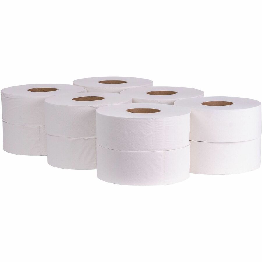Picture of Jumbo Roll Toilet Tissue, 1-ply, 3 21/64" core, White, 12/Box, BX