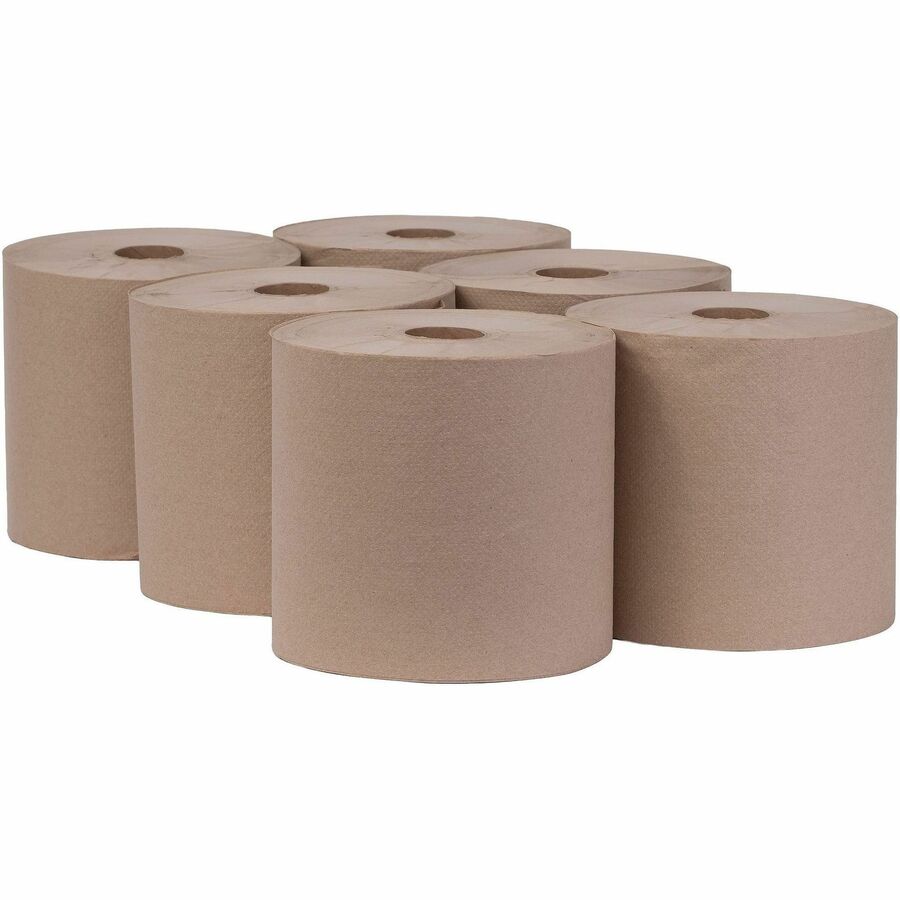 Picture of Hard Roll Paper Towels, 1-ply, Natural, 6/Carton, 6 RL/CT