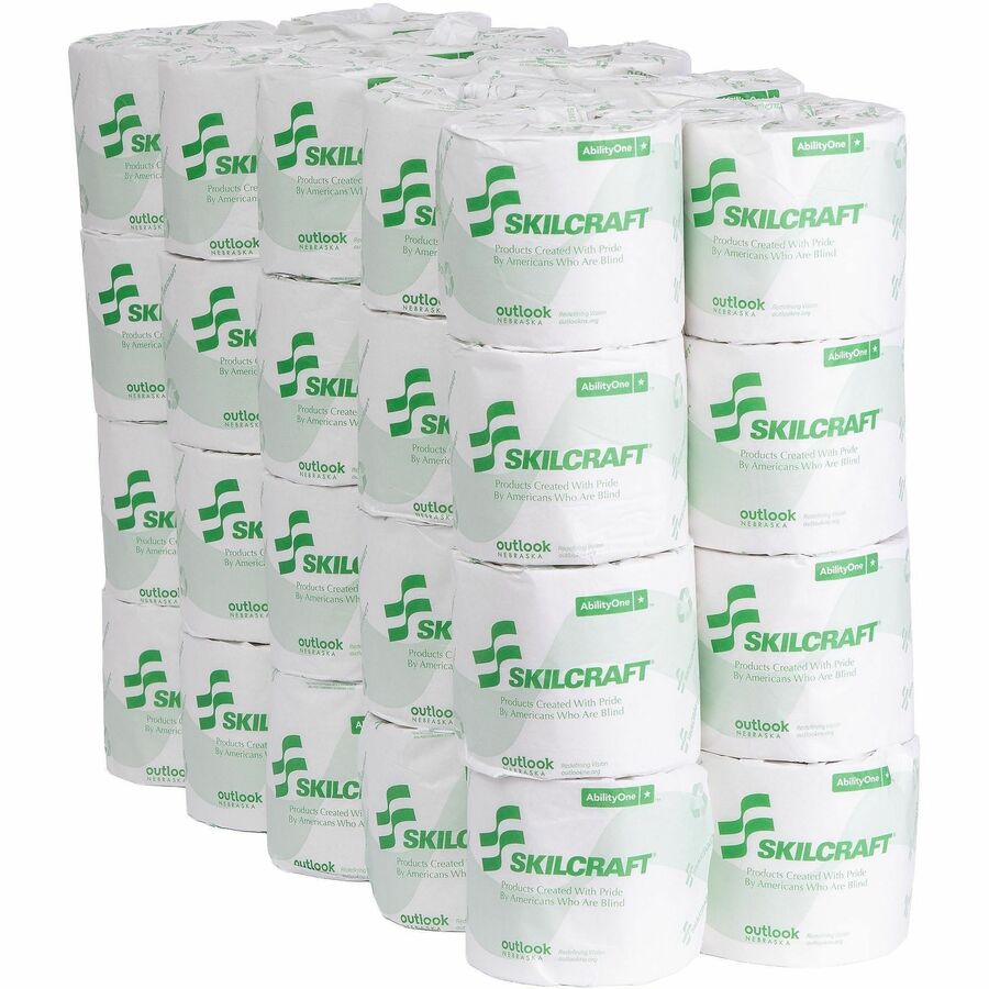 Picture of 2-Ply Facial Quality Toilet Tissue, 550 sheets per roll, 4" x 4" sheet, White, 40 Roll BX