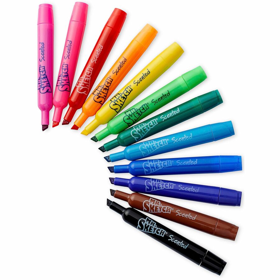 Mr. Sketch Scented Water Based Markers, Chisel, Assorted Colors, 8