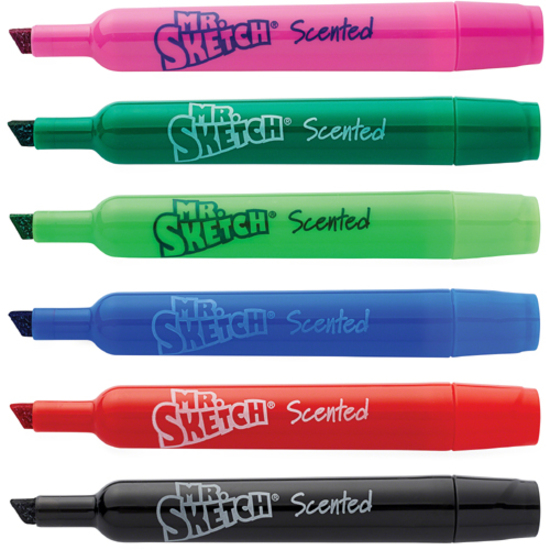 Mr. Sketch Scented Water Based Markers, Chisel, Assorted Colors, 8/Box  (1905070)